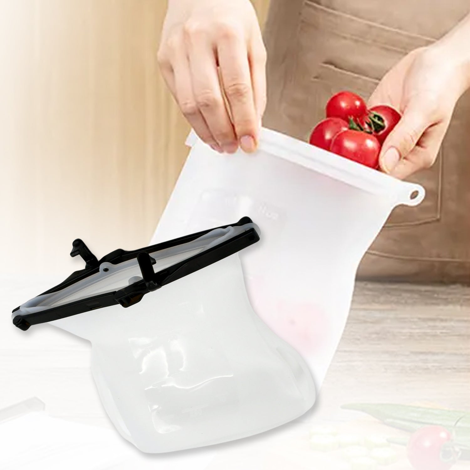 Reusable Silicone Food Storage Bag Set Leakproof Lock Reusable Flat Bottom Freezer Bags, Sandwich Bags, Silicone Food Grade Kids Snack Bags, BPA Free Microwave Dishwasher Safe (1 Pc) Reusable Silicone Food Storage Bag Set Leakproof Lock Reusable Flat Bottom Freezer Bags, Sandwich Bags, Silicone Food Grade Kids Snack Bags, BPA Free Microwave Dishwasher Safe (1 Pc)